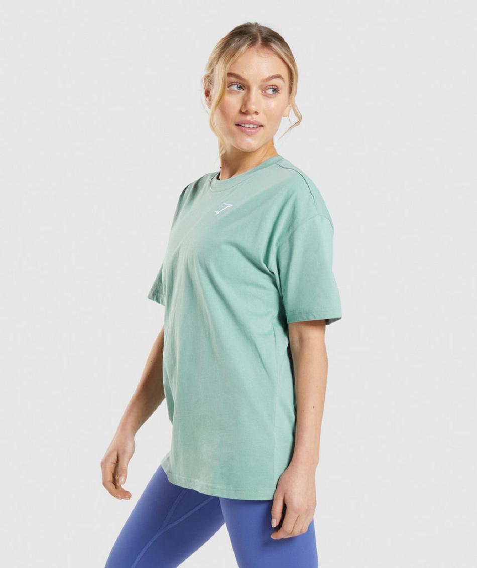 T Shirts Gymshark Entrenamiento Oversized Mujer Azules | CO 2271GSO